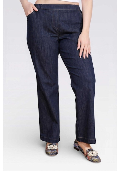 Tolga Saraçoğlu Kadın Beli Lastikli Rahat Kesim Boru Paça Denim Pantolon 30148 Lacivert Tolga Saraçoğlu Kadın Beli Lastikli Rahat Kesim Boru Paça Denim Pantolon 30148 Lacivert