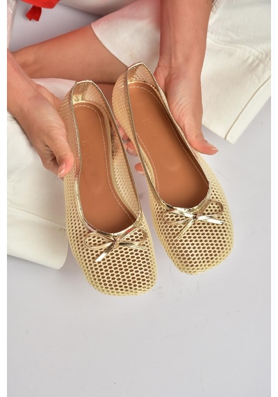 Fox Shoes Y274623315 Bej File Kadın Babet
