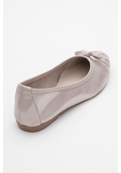 Luvishoes Luvi Shoes 03 Bej Simli Hakiki Deri Kadın Babet Ayakkabı Bej