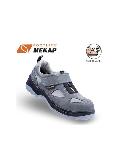 Mekap 157 S1 Jupiter Çelik Burunlu Nubuk Cırtlı İş Ayakkabısı K Gri