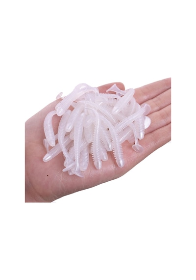 4,8 Cm - 10 Adet Yapay Silikon Yumuşak Sahte Solucan Balık Yemi