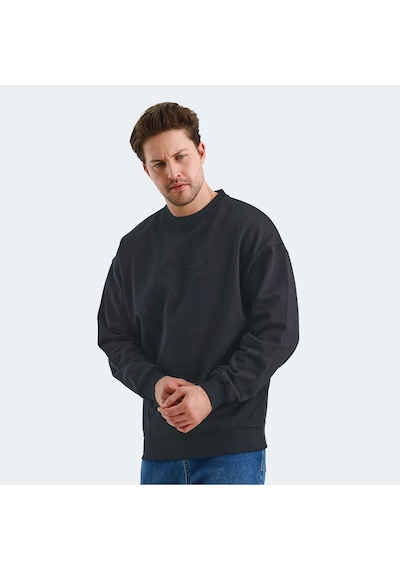 Slazenger VADIK Oversize Erkek  Siyah Sweatshirt