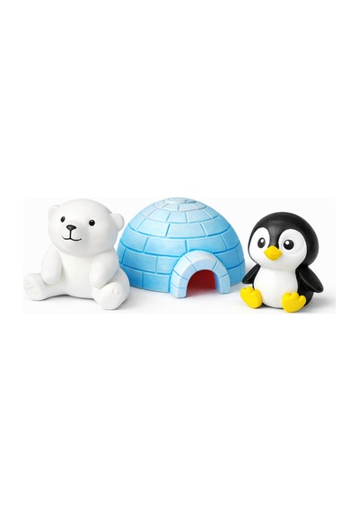 Kutup Ayısı, Eskimo Evi & Penguen Boyama Seti 3 Figür + 6 Renk Akrilik Boya + 2 Fırça Kutup Ayısı, Eskimo Evi & Penguen Boyama Seti 3 Figür + 6 Renk Akrilik Boya + 2 Fırça