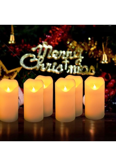 96 Adet Yüksek Kalite Titrek Led Işıklı Mum 12 Cm Led Mum Pilli Mum Kır Düğünü Kına Romantik Dekor Sarı
