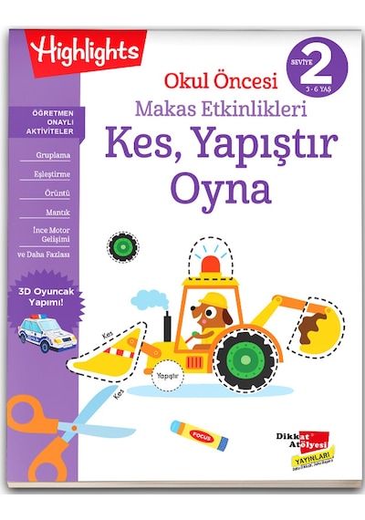 Okul Öncesi Makas Etkinlikleri Kes, Yapıştır, Oyna 4'lü Set