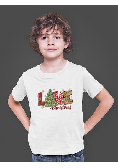 Bumeta Love Christmas Çocuk Tişört T-shirt Beyaz