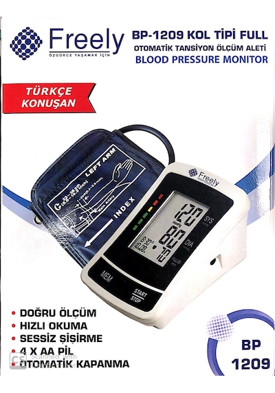 Freely BP-1209 Tam Otomatik Üst Koldan Ölçer Konuşan Tansiyon Aleti