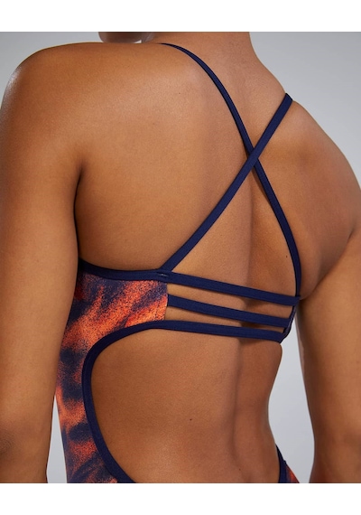 Tyr Durafast Elite Kadın Trinityfit Mayo - Soren Lacivert - Turuncu