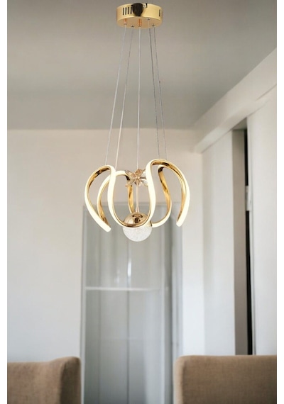 Ey-El Tasarım Modern Sakıt Led Avize 3 Renk Led A+++ Gold
