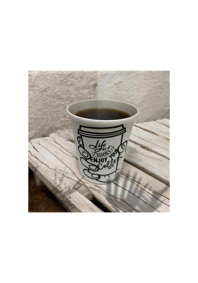 Life Enjoy Tasarım Coffe Bardak Desenli Tek Kullanımlık 7 Oz 50 Adet Karton Bardak 1