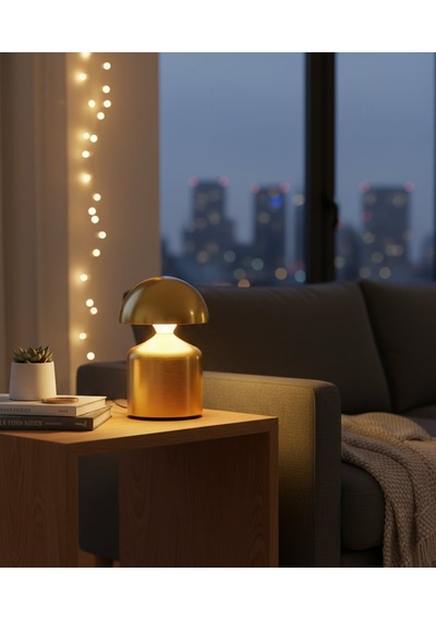 Mantar Model Dekoratif Gece Lambası - Dimmerli Ve Enerji Tasarruflu Led Işık Altın