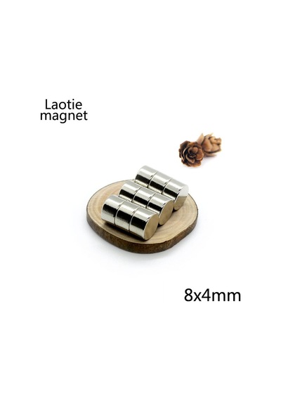 10 Adet Çap 8Mm X Kalınlık 4Mm Yuvarlak Güçlü Neodyum Mıknatıs N11.2419