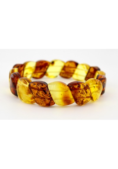Kehribar Bileklik Özel Roleks Tasarım Ambergold Blk23-44 Çok Renkli
