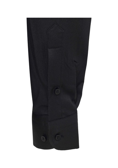 Süvari Siyah Slim Fit Düz Klasik Yaka Gömlek-33510 Siyah