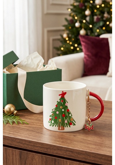 Karaca New Year Yılbaşı Charm Hediyeli Tree Kupa 350 Ml Çok Renkli