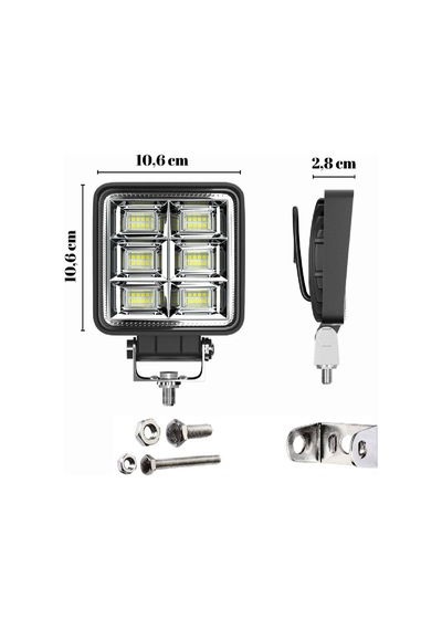 2 Adet 192w 12-24 Volt Kare Spot Far Oto Çalışma Lambası Atv Kamyon Tır Traktör Offroad