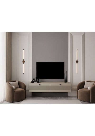 Melura Tv Ünitesi - Tv Sehpası 140 Cm Duvara Monte %100 Mdf Kumtaşı