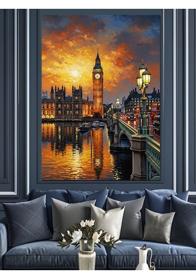 Ahşap Tablo Londra Big Ben Manzara