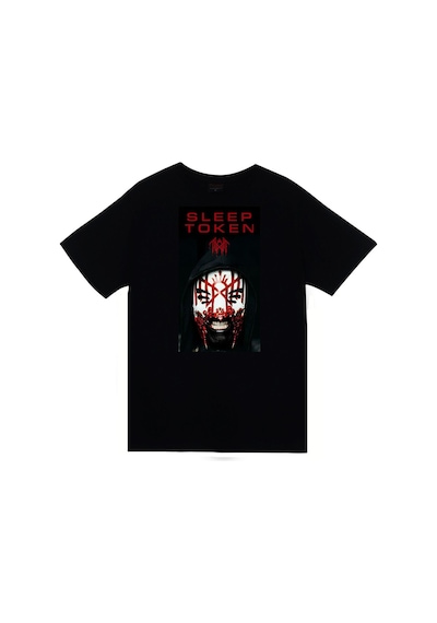 Stoned&Fame Sleep Token Müzik Grubu Baskılı Unisex %100 Pamuk Siyah T-shirt SIYAH
