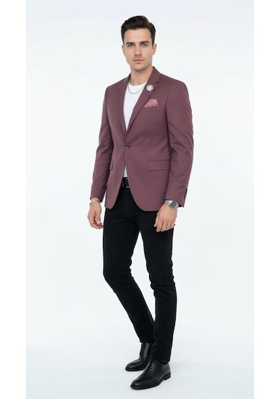 Plus Scorpion Erkek Mono Yaka Tek Düğmeli Çift Yırtmaçlı Blazer Ceket Premium Dokuma Kumaş, 8 Renk Mürdüm Plus Scorpion Erkek Mono Yaka Tek Düğmeli Çift Yırtmaçlı Blazer Ceket Premium Dokuma Kumaş, 8 Renk Mürdüm