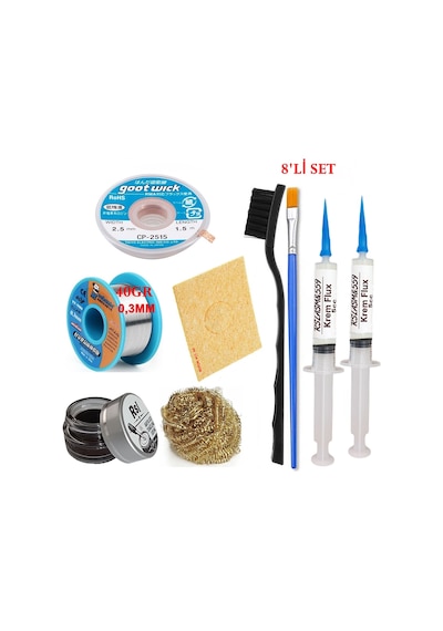 Mechanic Lehim Teli 0,3mm 40gr Havya Uc Temizleyici Rslasm Flux Ve Cp-2515 Lehim Emme Teli Seti2 St05