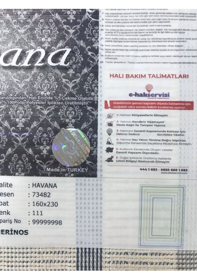 Merinos Halı Havana 73482 111 Serisi Salon Oturma Yatak Odası Halısı Krem