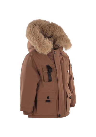Civil Boys Kapüşonu Kürklü 2-5 Yaş Parka - Kahve