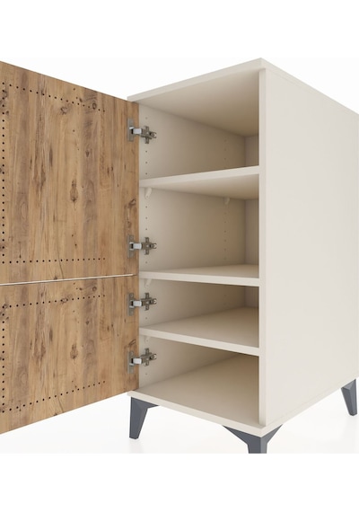 Kronos Komodin 3 Raflı 2 Kapaklı 44x59x96 Aytaşı-çam Aytaşı