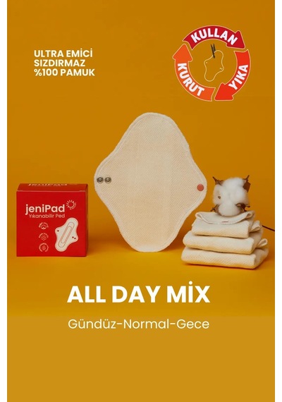 Jenipad Yıkanabilir Mix Ped Beyaz