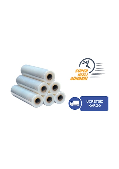 Palet Streç Film 17 Mikron 50 Cm x 300 Metre 6 Adet