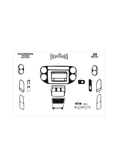Meriç Vw Tiguan Ön Torpido Kaplama 17 Parça 2007-2010 (530157939)