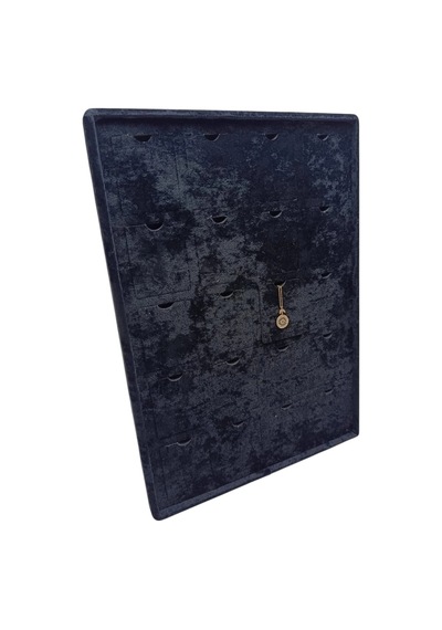 Dikine Süet Kumaş Siyah 34-24 Cm Ayaklı 20 Pedli Kolye Tabla Stand