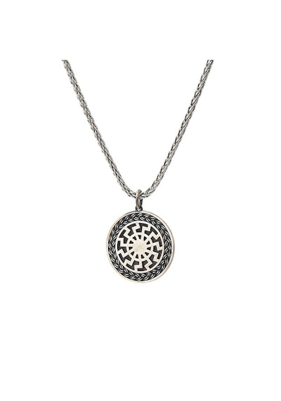 925 Ayar Gümüş Ancient Sun Circle Kolye Antik Güneş Tekerleği Sembolü Minimalist Yuvarlak Kolye Ucu, Erkek Kadın Silver Amulet Kolye 2.5 Cm Gümüş