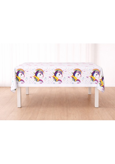 Unicorn Desenli Masa Örtüsü 120x180 Cm Tek Kullanımlık Parti Masa Örtüsü Doğum Günü Süsleri