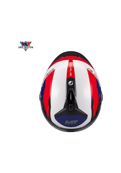 Mt Helmets Cosmo Sv Icarus A5 Parlak Güneş Vizörlü Kask Mavi - Beyaz - Kırmızı