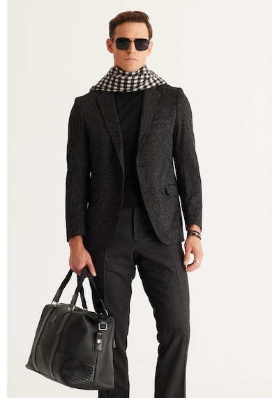 AC&Co / Altınyıldız Classics Comfort Fit Siyah - Gri Erkek Ceket 4a0424100040 Gri - Siyah AC&Co / Altınyıldız Classics Comfort Fit Siyah - Gri Erkek Ceket 4a0424100040 Gri - Siyah