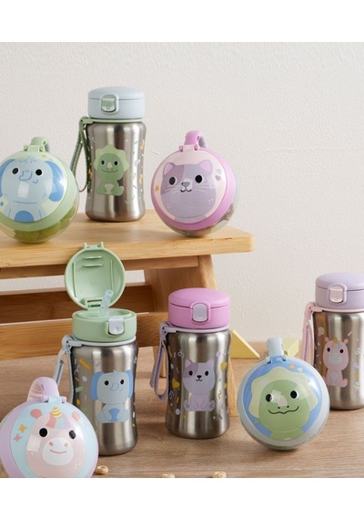 Skip Hop Besties Squad Paslanmaz Çelik Pipetli Suluk Kedi STANDART