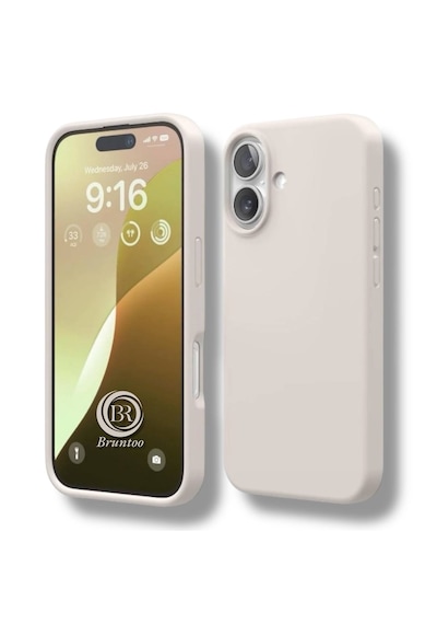 Apple Uyumlu iPhone 17 Kılıf Kamera Çıkıntılı Yumuşak Silikon İçi Kadife Lansman Kapak . Taş Rengi