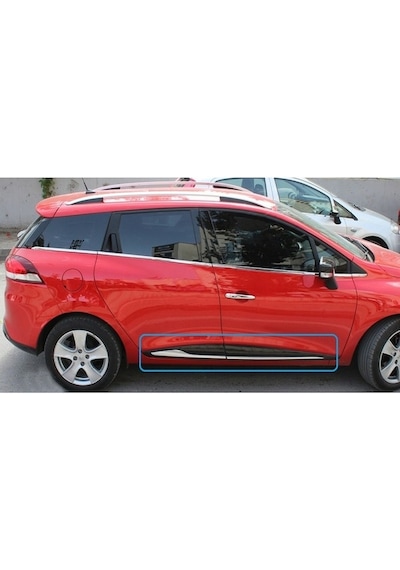 Renault Clio 4 HB Uyumlu Krom Yan Kapı Çıtası 4 Parça Paslanmaz Çelik (Yazılı)