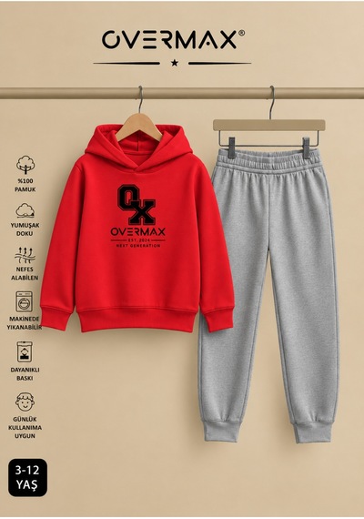 Overmax Baskılı Çocuk Kapüşonlu Eşofman Takımı 3-12 Yaş Kırmızı Üst-gri Alt - 920583067 Kırmızı Üst-gri Alt Overmax Baskılı Çocuk Kapüşonlu Eşofman Takımı 3-12 Yaş Kırmızı Üst-gri Alt - 920583067 Kırmızı Üst-gri Alt
