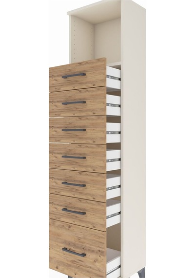 Arges Dolap Tek Raflı 7 Çekmeceli 44x30x182 Aytaşı-çam Aytaşı