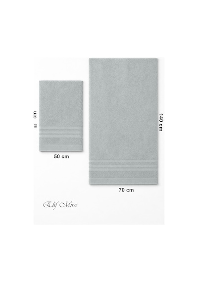 2 Parça Banyo Havlusu Seti Pamuklu Sude 70x140 + 50x85 Cm Gri