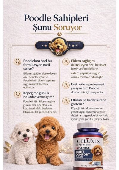 Flexible Premium Eklem Desteği Köpek Tablet 75 Adet - Poodle