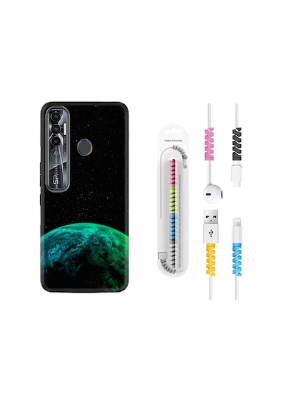 Tecno Spark 7 Pro Kılıf Kablo Koruyuculu Green World 2 1865