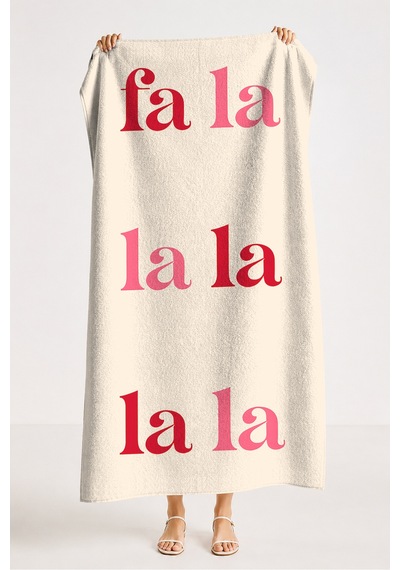Yazılı Motto Tipografik Plaj Havlusu - Modern Pembe Kırmızı Typo Hızlı Kuruyan Mikrofiber Havlu Köpük İncisi