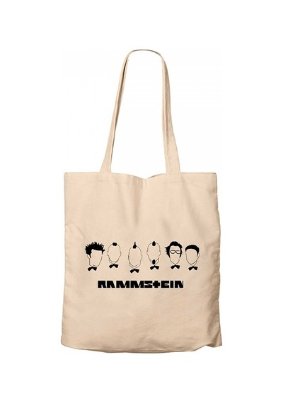 Rammstein Drawing 2 Krem Kanvas Bez Çanta Krem