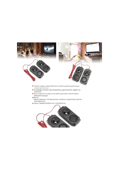 8 Ohm 5w Tv Ve Monitör Için 40mm Manyetik Taşınabilir Çift Ses Hoparlörleri
