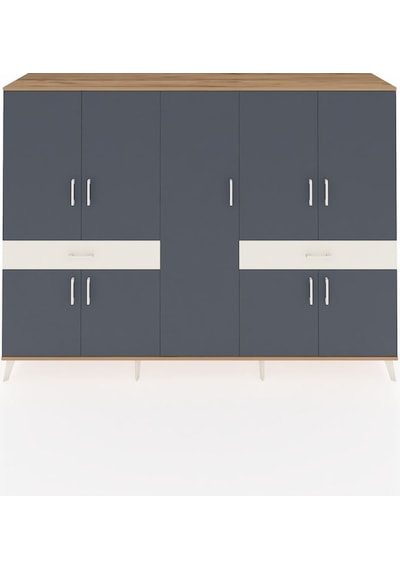 Hyperion Dolap 12 Raflı 2 Çekmeceli 8 Kapaklı 220x44x163 Çam-antr Çam-antrasit/aytaşı Hyperion Dolap 12 Raflı 2 Çekmeceli 8 Kapaklı 220x44x163 Çam-antr Çam-antrasit/aytaşı