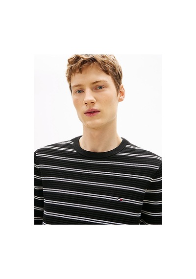 Tommy Hilfiger Seasonal Structure Cneck Erkek Siyah Kazak - Mw0mw41643 Siyah