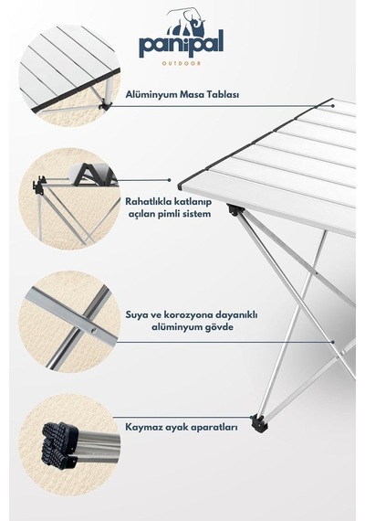 Alüminyum, Katlanabilir Kamp Ve Piknik Masası, Omuz Askılı Taşıma Çantasıyla M Genel